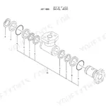 Kawasaki 95ZIII exploded view diagram of the AW7-885 swivel joint showing seals, rings, and housing components.