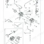 Kawasaki KVF650 Prairie 650 4x4 fuel system carburetor exploded view.