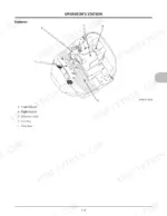 Kawasaki 30ZV-2, 40ZV-2A, 42ZV-2 operator station diagram showing console, seat, fuse box, and floor mat component locations.