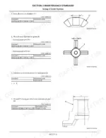 Kawasaki 70Z7, 70TM7 travel system maintenance table showing pinion, spider, and yoke clearance and diameter specifications.