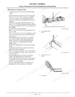 Kawasaki 70Z7, 70TM7 safety procedures for using nylon slings, including correct and incorrect eyehole lifting methods.
