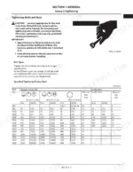 Kawasaki 70Z7, 70TM7 torque chart for hexagon head and socket bolts, including bolt diameter, N.m, lbf.ft, and wrench size specifications.