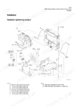 kcm-95zv-wheel-loader-shop-manual-93215-00242-exploded-view-61.webp Kawasaki 95ZV exploded view diagram of radiator assembly, cooling fan, and rear chassis with tightening torque specifications.