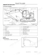 kobelco-140sr-acera-service-manual-attachments-482.webp Kobelco 140SR ACERA crawler excavator Removing and installing the attachment assembly, boom and arm cylinder pin locations
