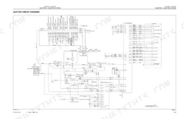 Kobelco 140SR ACERA crawler excavator Electric circuit diagram sheet 1 of 7, drawing YY03Z00022P1