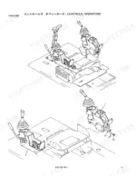 kobelco-ed150-hydraulic-excavator-parts-catalog-s2yh03401ze-cab-parts-35.webp Kobelco ED150 operator controls exploded view diagram showing joystick levers, mounting brackets, and hardware components.