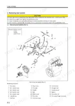 Kobelco ED150 excavator dozer fuel system removal exploded view with common rail and injection pipes