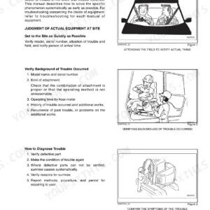 Kobelco ED150 excavator dozer troubleshooting outline with on-site trouble diagnosis steps