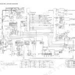 Kobelco K909-II, K909LC-II electric system wiring diagram showing battery, controller, switches, and color code table.