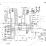 Kobelco SK024, SK027, SK032 electrical wiring diagram showing instrument panel, starter switch, relays, and wire color chart.