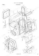 kobelco-sk045-2-hydraulic-excavator-parts-catalog-s4py1008-cab-parts-48.webp Kobelco SK045-2 exploded view diagram of cab assembly, including windows, door components, seals, and mounting hardware.