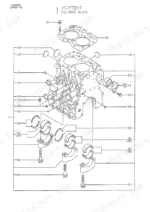 kobelco-sk09sr-crawler-excavator-parts-catalog-s3pa00001ze02-engine-parts-278.webp Kobelco SK09SR exploded view diagram of the engine cylinder block, including main bearings, caps, and bolts.