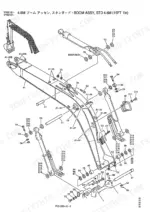 kobelco-sk135sr-sk135srl-sk135srlc-hydraulic-excavator-parts-catalog-s3yy00003ze04-boom-parts-330.webp Kobelco SK135SR, SK135SRL, SK135SRLC exploded view diagram of the 4.6M standard boom assembly and hydraulic cylinder components.