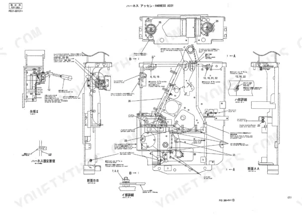 Kobelco SK13SR harness assy wiring diagram showing battery, solenoid valve, relay unit, and engine earth point routing.