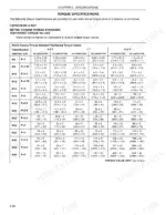 Kobelco SK210-8 torque specifications table for metric coarse thread standard capscrews and nuts, sizes M6 to M36.