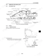 kobelco-sk210-8-excavator-shop-manual-yn91zu0007p1-na-procedures-427.webp Kobelco SK210-8, Acera Mark 8 manual showing front attachment pin locations and bucket removal procedures with diagrams.