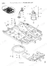 kobelco-sk220-sk220lc-hydraulic-excavator-parts-catalog-s3lq1046-hydraulic-parts-28.webp Kobelco SK220, SK220LC, SK220v, SK220LCv exploded view of upper frame assembly, swing motor, and swing bearing components.