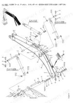 kobelco-sk250-6es-sk250lc-6es-hydraulic-excavator-parts-catalog-s3lq00011ze01-boom-parts-240.webp Kobelco SK250-6ES, SK250LC-6ES exploded view of standard 6.02M boom assembly, boom cylinders, and hydraulic piping components.