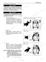 kobelco-sk25sr-sk30sr-sk35sr-hydraulic-excavator-operator-manual-s3pw0003e-00-operations-68.webp Kobelco SK25SR, SK30SR, SK35SR traveling procedure diagrams for forward, reverse, pivot, and spin turn operations.