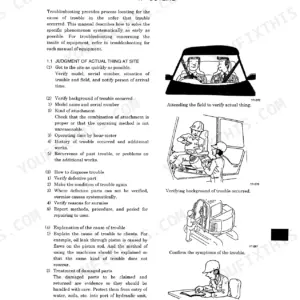 Kobelco SK290LC, SK330LC hydraulic excavator troubleshooting outline page explaining the systematic fault-finding procedure