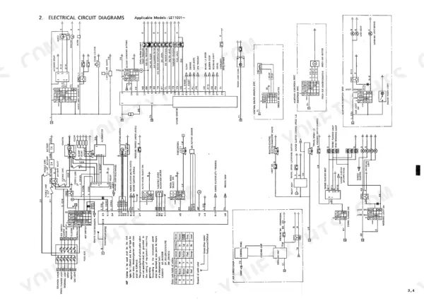 Kobelco SK60 electrical circuit diagram showing battery, key switch, gauge cluster, and lighting system wiring connections.