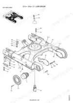 kobelco-sk80cs-sk80msr-crawler-excavator-parts-catalog-s3lf00001ze02-chassis-parts-360.webp Kobelco SK80CS, SK80MSR exploded view of the lower group chassis frame, swing bearing, and travel motor components.