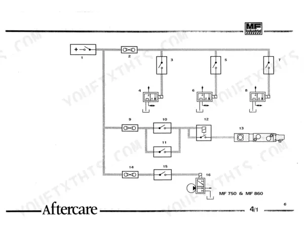 Kobelco TLK 750, 860, 865, 965 electrical schematic diagram showing switches, fuses, and solenoid valves.