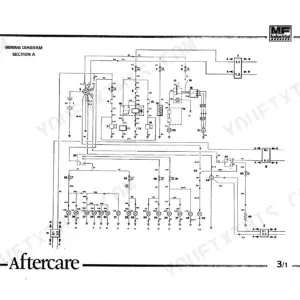 Kobelco TLK 750, 860, 865, 965 electrical wiring diagram showing Section A lighting and instrument circuits.