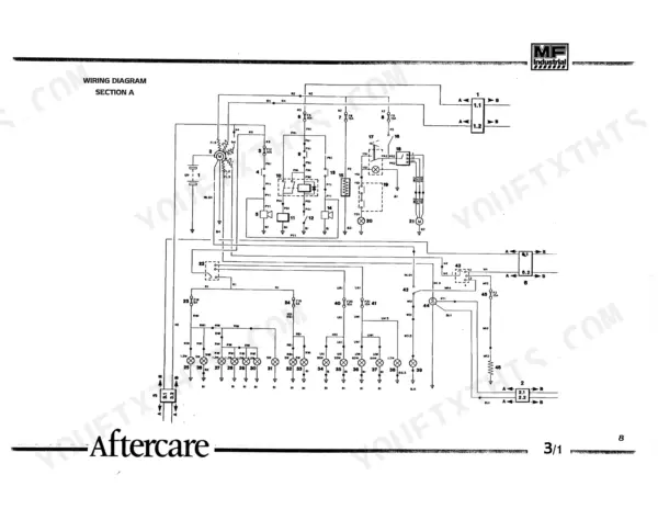 kobelco-tlk-750-tlk-860-tlk-865-tlk-965-loader-backhoe-service-manual-3517-457-m1-00-na-wiring-46.webp Kobelco TLK 750, 860, 865, 965 electrical wiring diagram showing Section A lighting and instrument circuits.