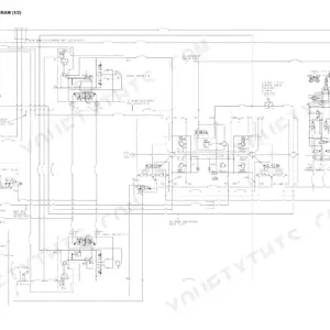Komatsu D39EX-21, D39PX-21 hydraulic circuit diagram showing travel motors, pumps, and valves for serial numbers 1201 and up.
