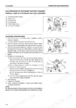 komatsu-fb15u-12-fb18u-12-fb20au-12-electric-lift-truck-operator-manual-ten00718-02-procedures-133.webp Komatsu FB15U-12, FB18U-12, FB20AU-12 stationary battery charger operation and charging procedures with component diagrams.