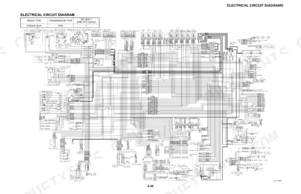 Komatsu FD100-8, FD115-8, FD135-8, FD150E-8, FD160E-8, EX50 electrical circuit diagram for hydraulic drum brake and auto transmission
