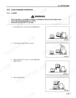komatsu-fg35st-7-variants-forklift-truck-operator-manual-om049-1-operations-93.webp Komatsu FG35ST-7 to FD50AT2-7 forklift operation manual page showing step-by-step load handling and stacking procedures.