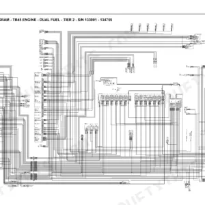 Komatsu FG40ZTU-10, FG40TU-10, FG45TU-10, FG50ATU-10, FD40ZTU-10, FD40TU-10, FD45TU-10, FD50ATU-10, FG40TU/45TU/50ATU-10, FD40TU/45TU/50ATU-10 CX50 electrical wiring diagram for TB45 dual fuel engine.