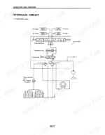 Komatsu FG50-5 to FD80H-5 TORQFLOW hydraulic circuit diagram showing control, directional, modulating, and inching valves.