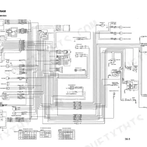 Komatsu FG50-5, FD50-5, FD80H-5 wiring diagram showing electrical circuits, sensors, switches, and battery connections.