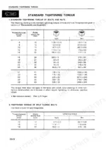 Komatsu PC100-5, PC120-5 standard tightening torque tables for bolts, nuts, and split flange bolts in kgm and Nm.