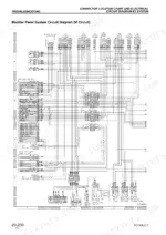 komatsu-pc160lc-7-hydraulic-excavator-shop-manual-sebm028601-system-diagram-122.webp Komatsu PC160LC-7 monitor panel system electrical circuit diagram showing connectors, relays, and switches.