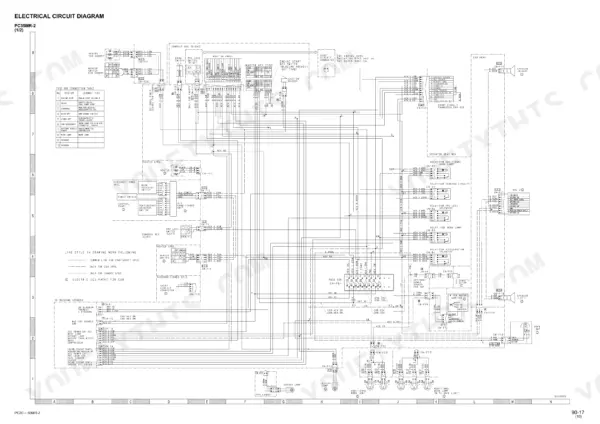 Komatsu PC27MR-2, PC30MR-2, PC35MR-2, PC40MR-2, PC50MR-2 electrical circuit diagram showing fuse box and cabin wiring.