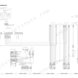 Komatsu PC400-7, PC400LC-7, PC450-7, PC450LC-7 electrical circuit diagram showing emergency switches and AC control panel wiring.