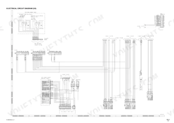 komatsu-pc400-7-pc400lc-7-pc450-7-pc450lc-7-hydraulic-excavator-shop-manual-sebm033007-wiring-776.webp Komatsu PC400-7, PC400LC-7, PC450-7, PC450LC-7 electrical circuit diagram showing emergency switches and AC control panel wiring.