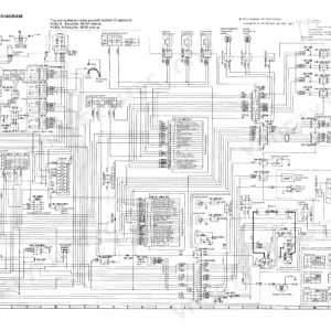 Komatsu PC60-6, PC60L-6, PC90-1 electrical circuit diagram showing system controller, engine throttle controller, and connectors.
