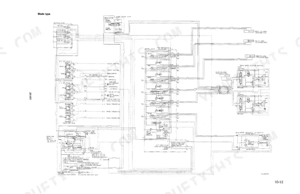 Komatsu PC60-7 hydraulic system diagram showing control valves, PPC valves, cylinders, and pump pressure specifications.