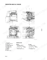 komatsu-pc60-7-hydraulic-excavator-shop-manual-sebm004101-system-diagram-30.webp Komatsu PC60-7 radiator and oil cooler system diagram with component parts list and technical specifications table.