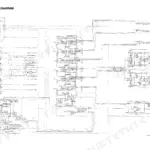 Komatsu PC60-7 hydraulic circuit diagram showing control valves, pump, cylinders, and swing motor connections.