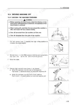 komatsu-pc75uu-2-hydraulic-excavator-operator-manual-seam005600-operations-74.webp Komatsu PC75UU-2 operation manual page for moving the machine forward using travel levers, fuel control, and lock lever.