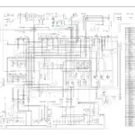 Komatsu PC80MR-3 electrical wiring diagram showing engine, monitor, and cabin harness connections with component index table.
