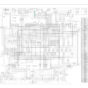 Komatsu PC80MR-3 electrical wiring diagram showing engine, monitor, and cabin harness connections with component index table.
