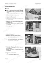 komatsu-pc88mr-6-hydraulic-excavator-shop-manual-webm007200-procedures-205.webp Komatsu PC88MR-6 counterweight removal procedure with numbered component diagrams and lifting instructions.