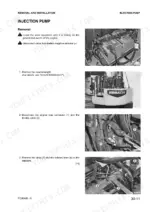 komatsu-pc88mr-6-hydraulic-excavator-shop-manual-webm007200-procedures-207.webp Komatsu PC88MR-6 injection pump removal procedure steps, battery, counterweight, and engine connector photos.